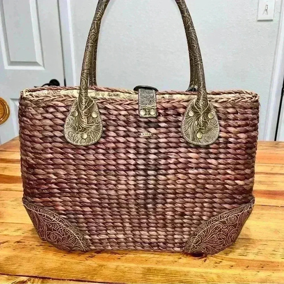 Scala Maze & Husk leather Tooled Purse, bag, handbag, shoulder bag  VINTAGE - Picture 12 of 13